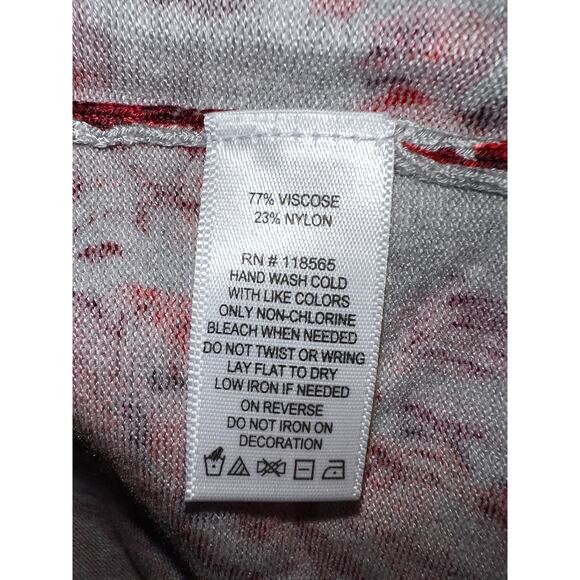 Quacker Factory Sweater Cardigan Womens Medium Christmas Floral Gem Buttons Rose - Picture 9 of 10